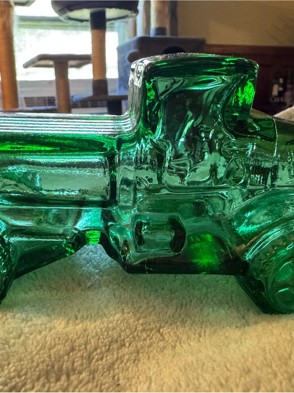 Avon Green Glass Truck Figurine